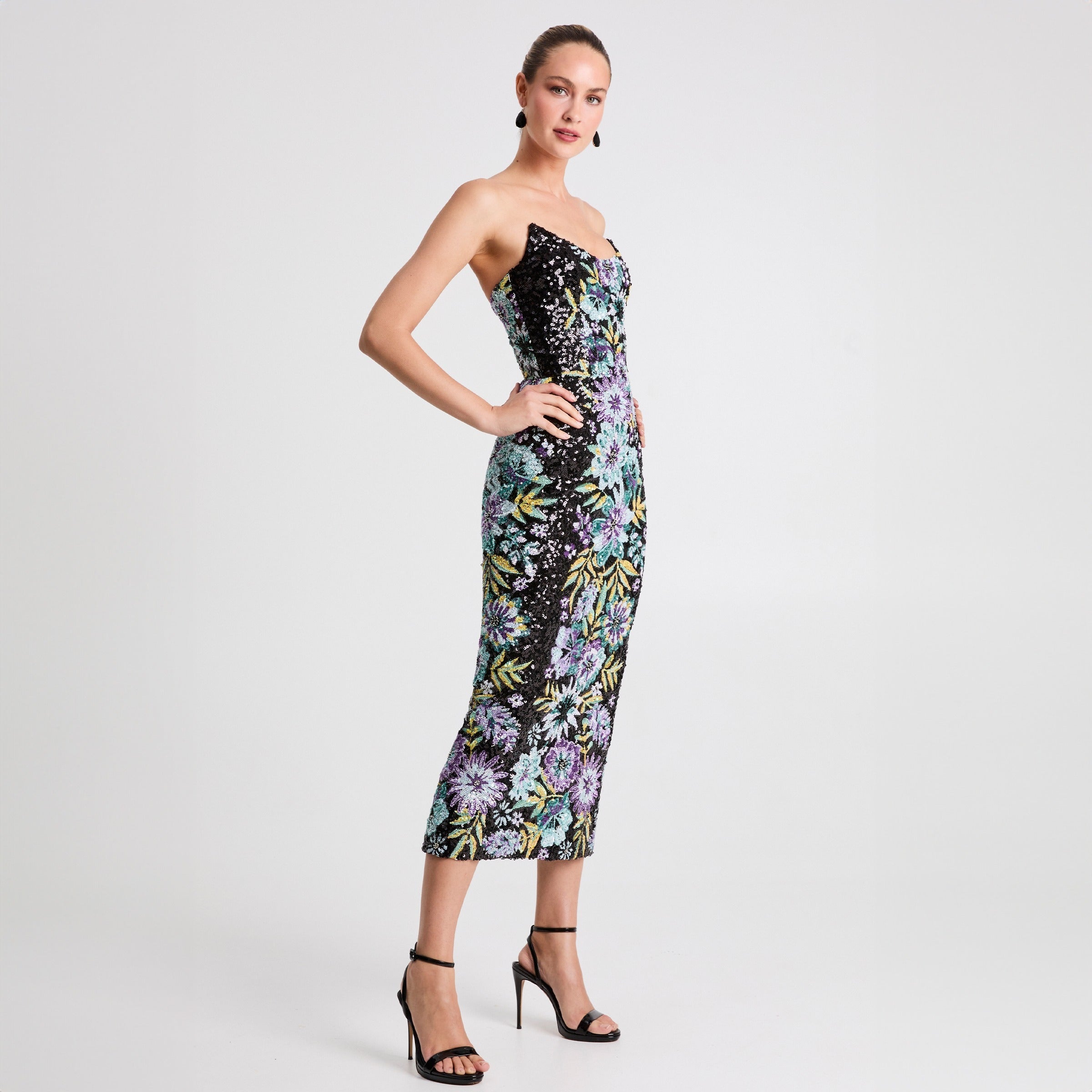 alessandra crystal mesh dress silver ALESSANDRA – Helsi