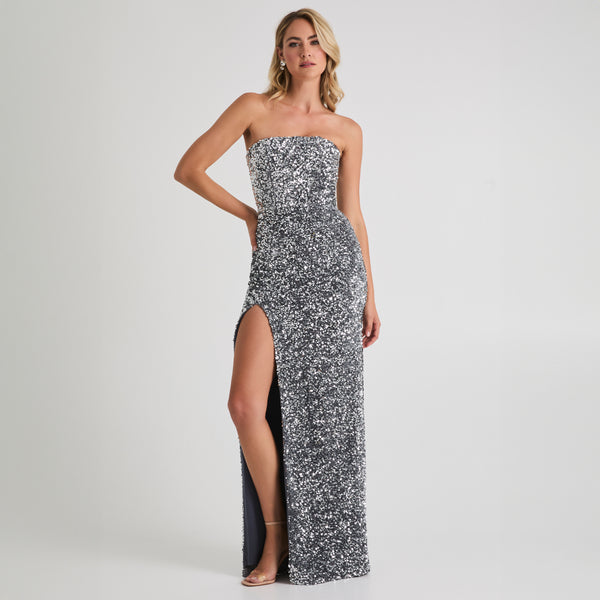 chinese dress ladies Helsi Lola Strapless Sequin Bustier Gown