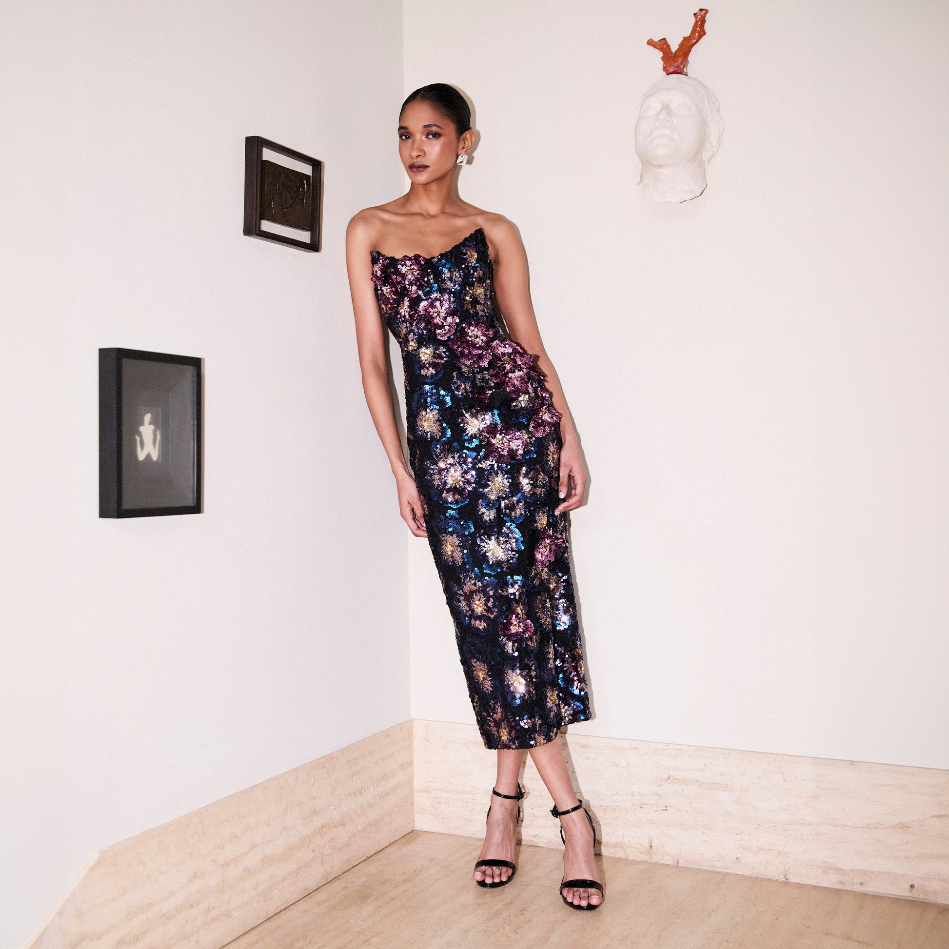 helsi midi dress Blue/Silver / M