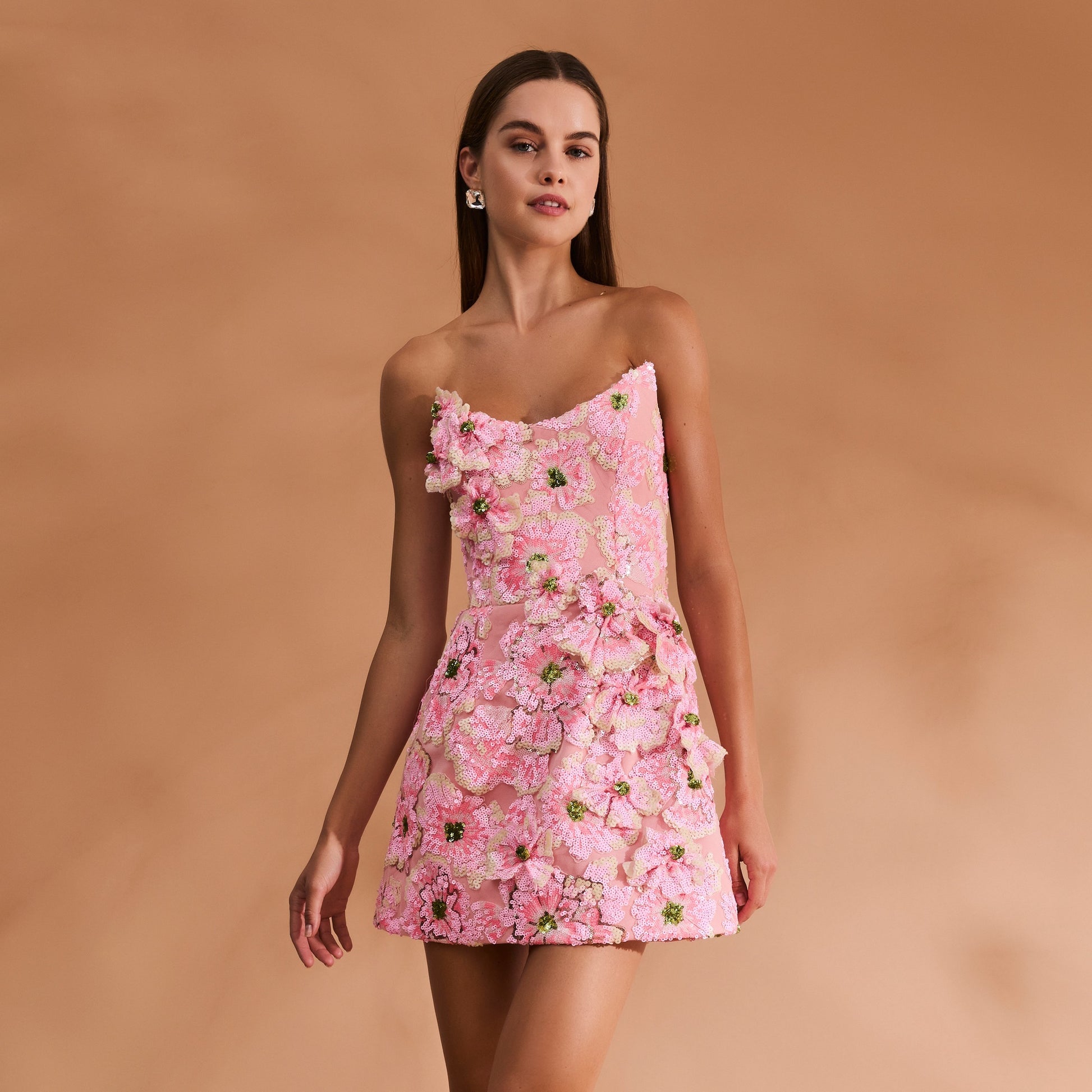 ariana mini dress Ariana Crepe Mini Dress in Golden Orange 4