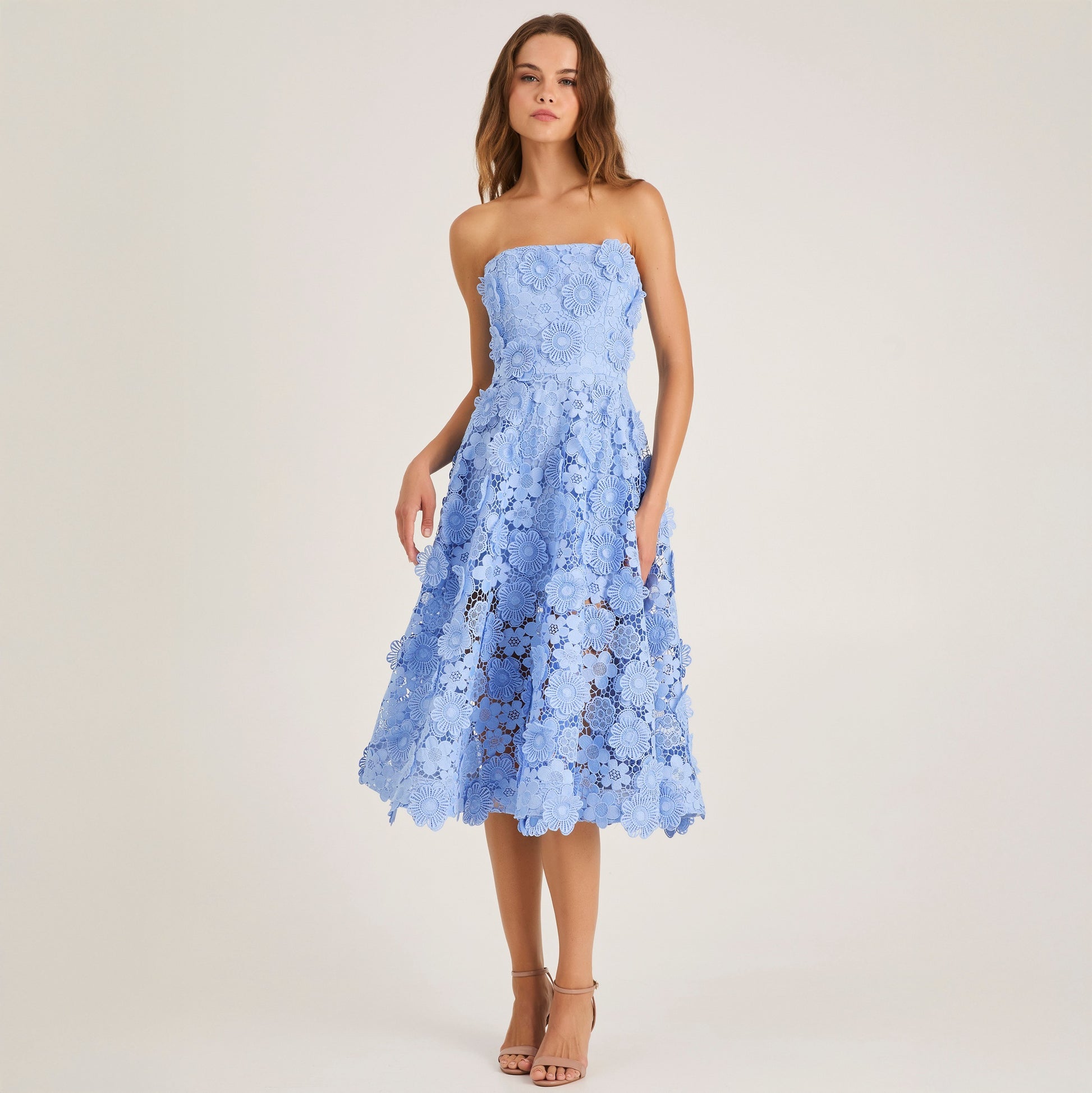 helsi florence embroidered strapless midi dress FLORENCE Helsi