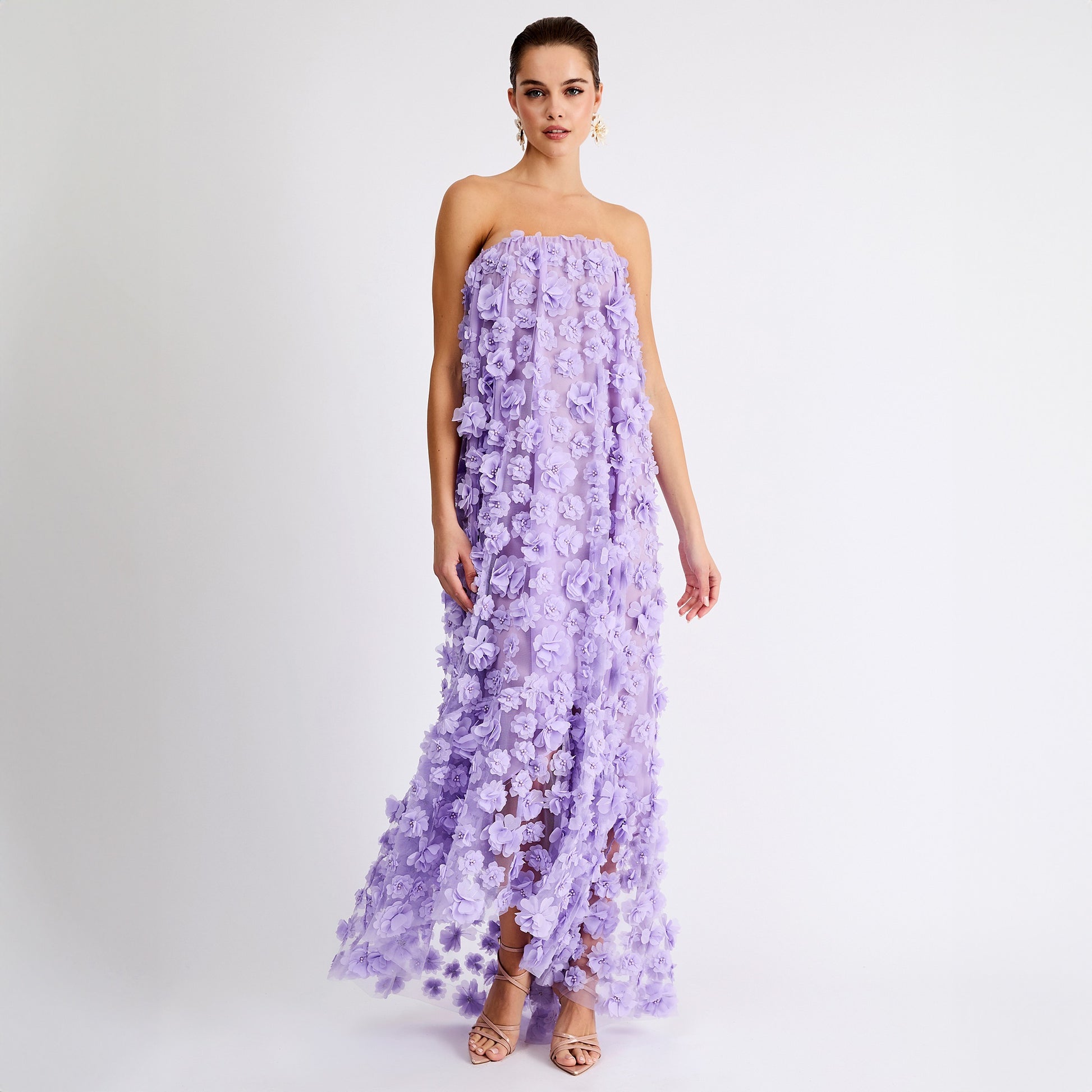 helsi athena strapless 3d floral maxi dress ATHENA Helsi