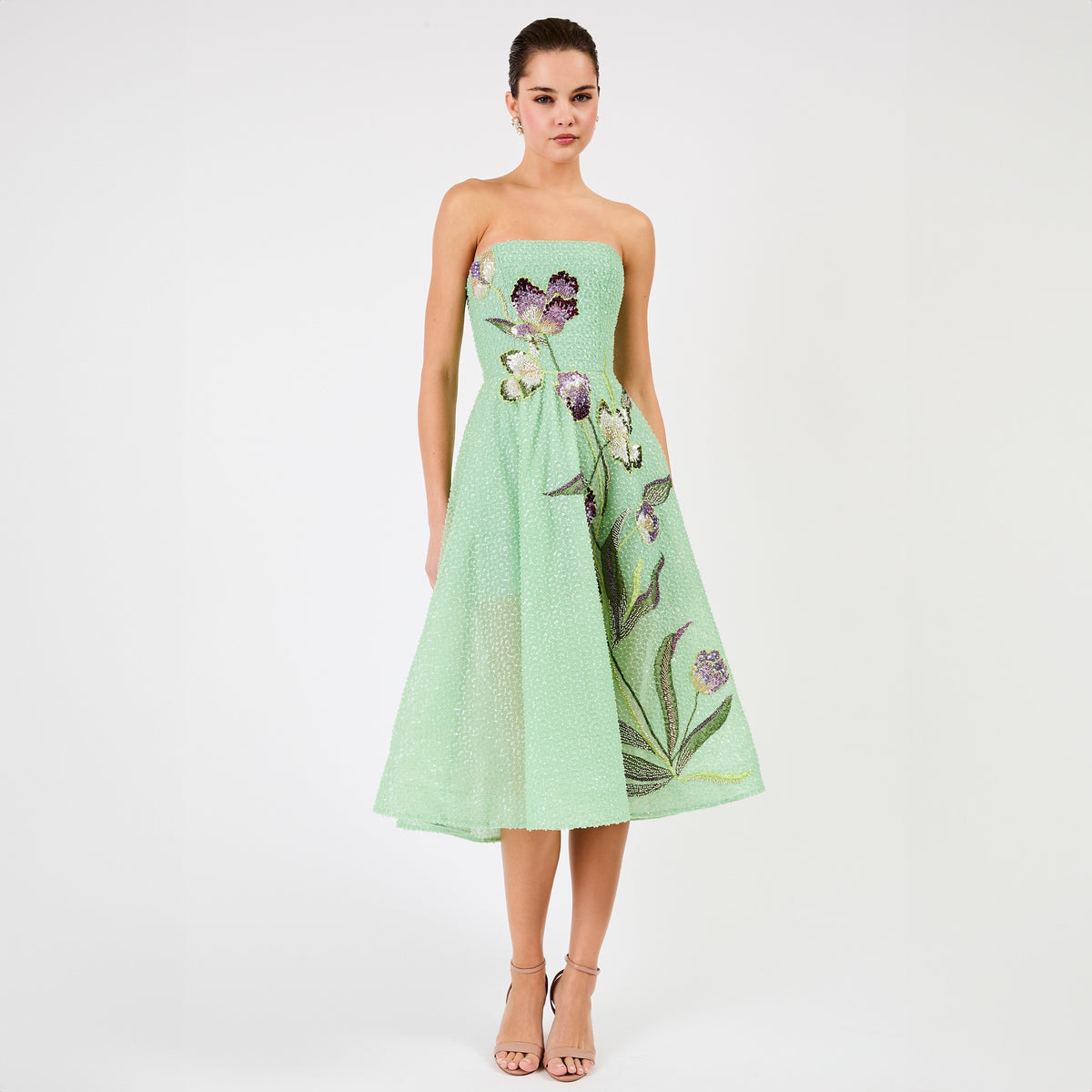 helsi strapless beaded mini dress with floral applique Lyla Classic Colors Blog | Floral Frenzy: Size:US 9.5 / EU 40.5 elegant look